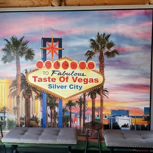 the las sign in the background