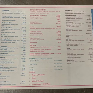 menu