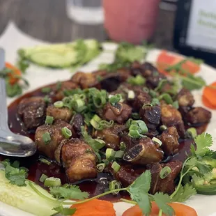 a plate of food on a table