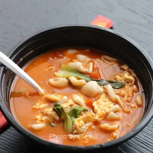 Braised Shell Shaped Noodles（番茄鸡蛋蔬菜煮面丁） ($12.99) - noodles with egg and tomato broth. Tasty, really homey