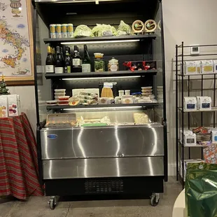 a display of food items