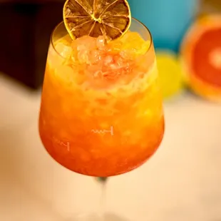 a glass of orange juice