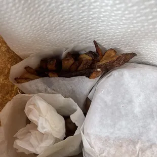 a sandwich and fries