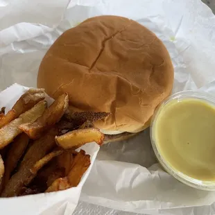 If you know, you KNOW! Fries &amp; hamburger with that mustard/mayo sauce!