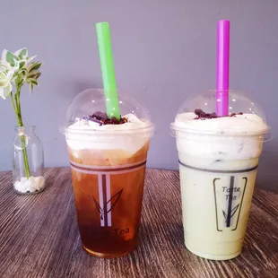Oolong cap and green tea cap