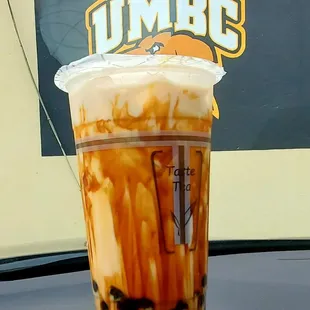 Tiger cream milk with boba