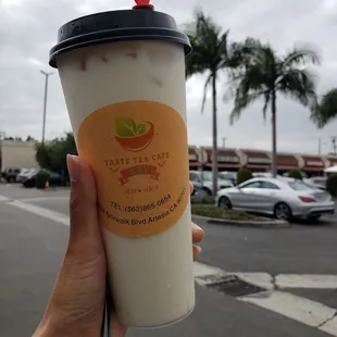 Barley green milk tea- good