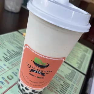 Almond slush with boba