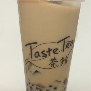 Oolong milk tea with coffee jelly and small boba, 25% sweetness