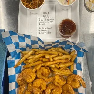 12 piece jumbo shrimps with spaghetti coleslaw