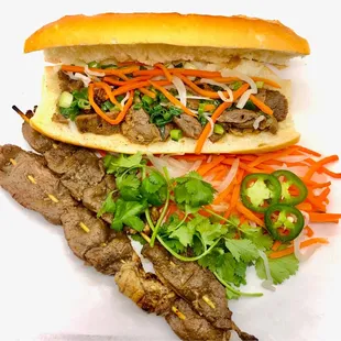 Beef lemongrass Banh Mi