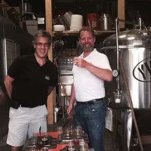 Rex and David sampling delicious craft beers.