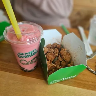 Strawberry Sensation Smoothie and Karate Chicken