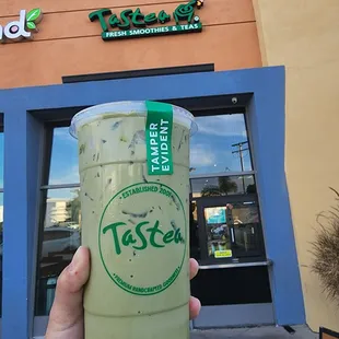 Matcha green tea vietnamese ice coffee