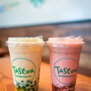 Mango Milk Tea &amp; Strawberry Milk Tea