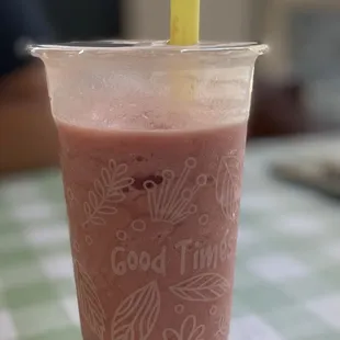 Strawberry Banana Boba Tea