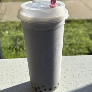 Taro milk tea with boba