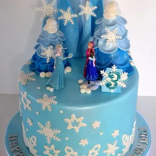 a cake with a frozen theme