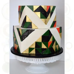 a multicolored cake