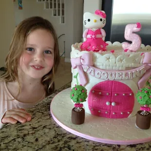 She wanted a &quot;Hello-Kitty- Princess-Castle-Cake&quot; and Tastebud Confections came through.Looked AND tasted great.Moist layers, rich frosting.