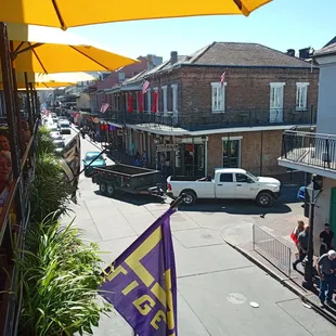 View from the balcony of "The Cornet" (New Orleans Fat Tuesday Food Tour of the French Quarter | September 2022 | Guide: Roger)