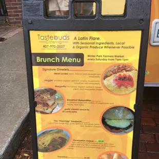 Brunch menu