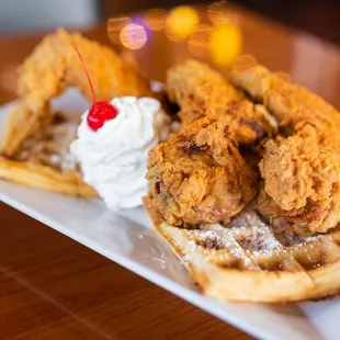 fried chicken and waffles