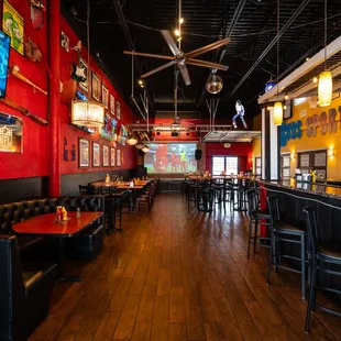 the inside of a restaurant