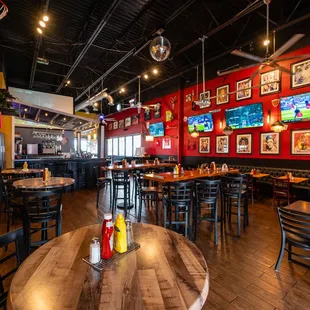 the inside of a sports restaurant