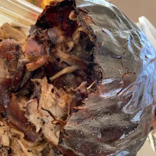 The skin was more like a dried burned out shell.