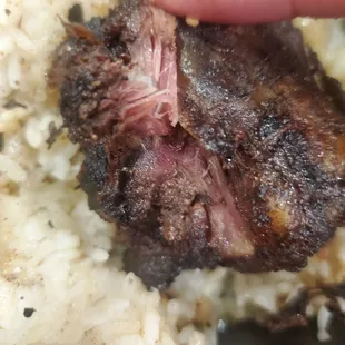 Small and dry oxtails. Burnt, no flavor.