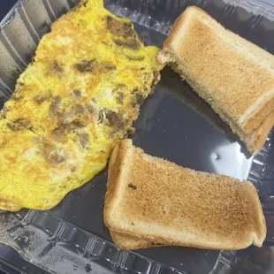 Steak and cheese omelette