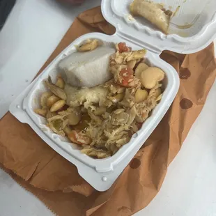 Salt fish and butter beans