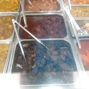 Stew peas, jerk pork, stew pork