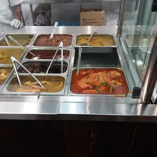 Steam fish, crab legs, jerk pork