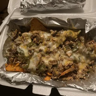 Jerk chicken nachos...again good but needs an acid to cut some fat from cheese