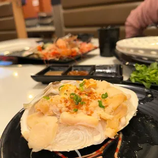 Steamed Surf clams &amp; all the spot prawn shells in the background lol