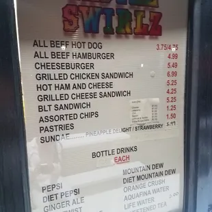 Food menu