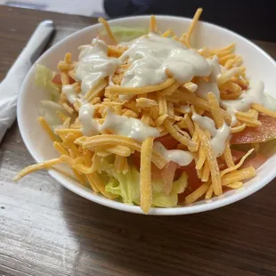 Side salad with ranch dressing