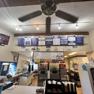 a view of the inside of a restaurant