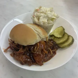 BBQ Pulled Chicken Sandwich with Cole Slaw