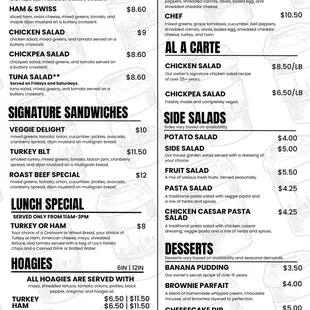 Our Food and Dessert Menu