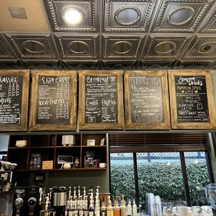 menus on the wall