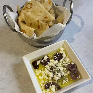 Pita w/ Feta and Olive Oil