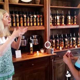 Learning about olive oil made from a local family farm.