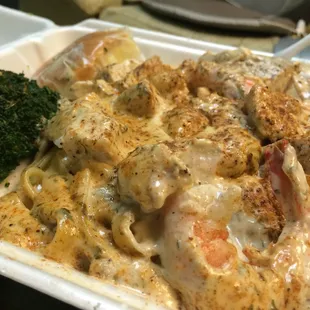 Chicken and shrimp Alfredo