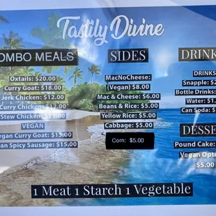 Tastily Divine menu