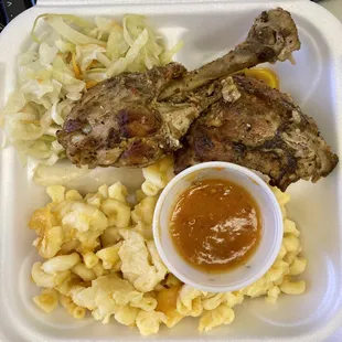 Jerk Chicken, Mac &apos;n&apos; Cheese, Cabbage