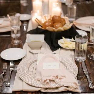 a table set for dinner