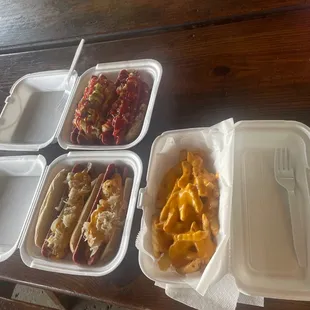 Big Hot dogs and cheese fries
